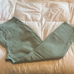 Universal thread size 14/32 Short seafoam green skinny jeans.